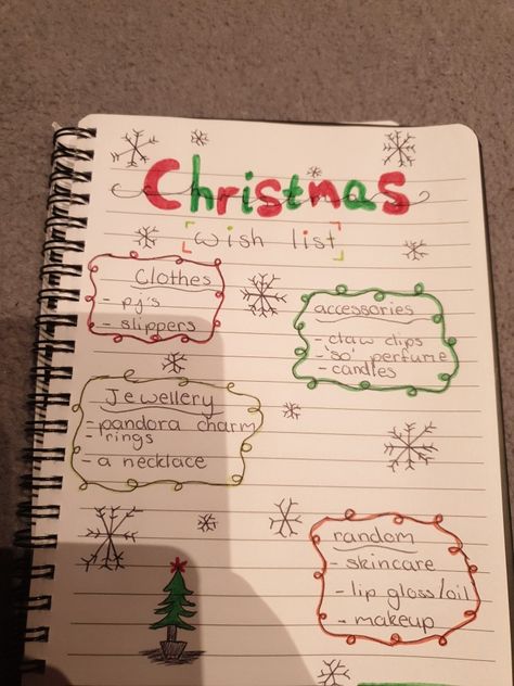 Christmas List Designs On Paper, Christmas Wishlist Ideas On Paper Layout, Christmas Wishlist Design Ideas, Christmas List Paper Ideas, Christmas Wishlist Paper, Christmas Wishlist Ideas On Paper, Journal List, Christmas List Template, Xmas List Ideas