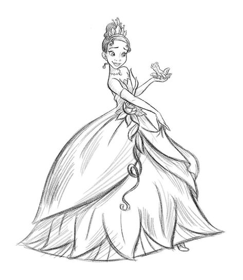 Tiana #disneyprincess #princesstiana #princessandthefrog #disney #princess Tiana Drawing, Belle Cartoon, Disney Chibi, Princess Sketches, Cartoon Sketch, Princess Tattoo, Disney Princess Tiana, Frog Drawing, Animal Drawings Sketches