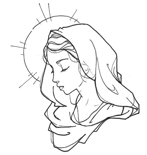 Virgin Maria Drawing, Maria Makiling Draw, Mother Mary Painting Easy, Saint Mary Drawing, Mother Mary Drawing Easy, Holy Mary Drawing, Mother Mary Sketch, Mama Mary Drawing, Virgen Mary Drawing