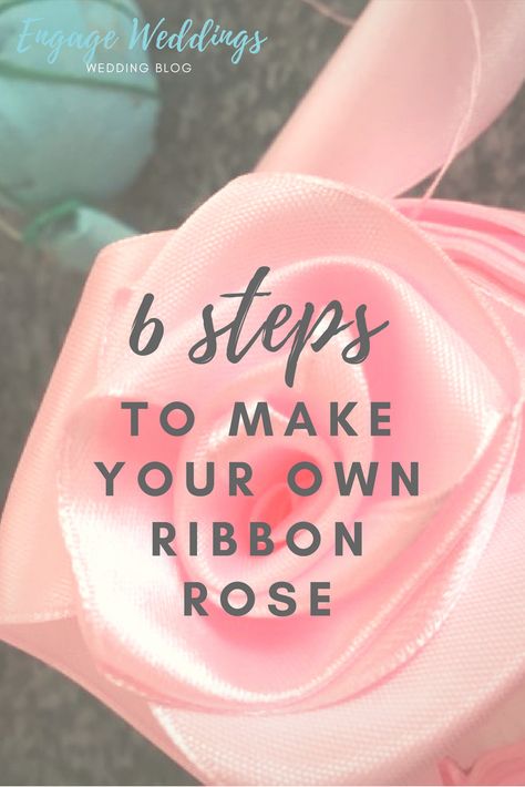 How to make a ribbon rose - DIY wedding tutorial - Vicinity Weddings Rose Diy, Ribbon Flowers Diy, Satin Ribbon Roses, Ribbon Flower Tutorial, Hair Bow Tutorial, Rose Tutorial, Ribbon Rose, Bows Diy Ribbon, Fabric Flower Tutorial