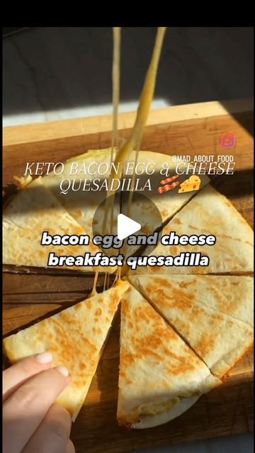 Egg And Tortilla Recipes, Bacon Egg Quesadilla, Tortilla Cottage Cheese Egg Bake, Low Carb Tortilla Recipe, Egg Cheese Quesadilla, Egg And Cheese Quesadilla, Tortilla Stuffed Breakfast Omelet, Bacon Egg Cheese Quesadilla, Bacon Egg Cheese Tortilla