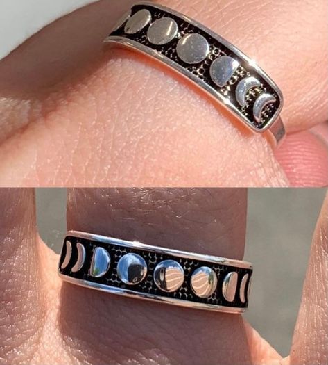 Moon Phase Ring, Sterling Silver Toe Rings, Nose Piercing Jewelry, Phases Of The Moon, Silver Toe Rings, Color Vintage, Luxe Gifts, Nose Piercing, Toe Rings