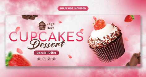 Cupcake dessert pink banner design | Premium Psd #Freepik #psd #web-design #cupcake #banner-design #advertising-design Dessert Banner Design, Dessert Banner, Banner Website, Pink Banner, Special Desserts, Cupcake Designs, Pink Cupcakes, Dessert Cupcakes, Design Advertising