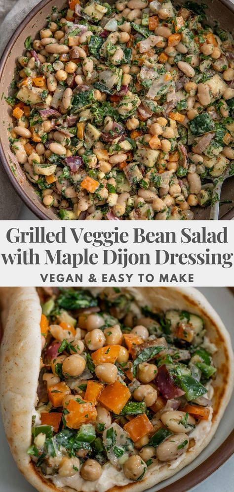 Marinated Bean Salad, Dijon Salad, Maple Dijon Dressing, Bean Salads, Dijon Dressing, Fire Food, Eat Seasonal, Veggie Salad, Main Dish Salads