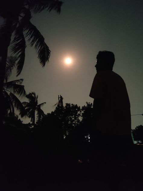 Moon, lofi , aesthetic, dark knight, night, trees, breeze, tilt Boys Night, Under The Moonlight, Flash Photo, Silhouette Painting, Man Sitting, Aesthetic Boys, Evening Sky, Night Sky, Aesthetic Wallpaper