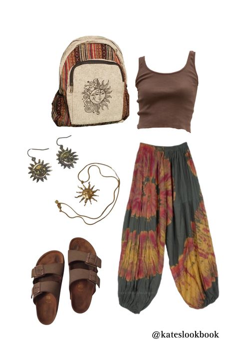 Camp Clothes For Women, Whimsicore Outfits, Hippie Aesthetic Outfit, Hippie Outfit Inspo, Hippie Boho Outfits, Outfit Camping, Student Outfit, Biology Student, Hippie Fits