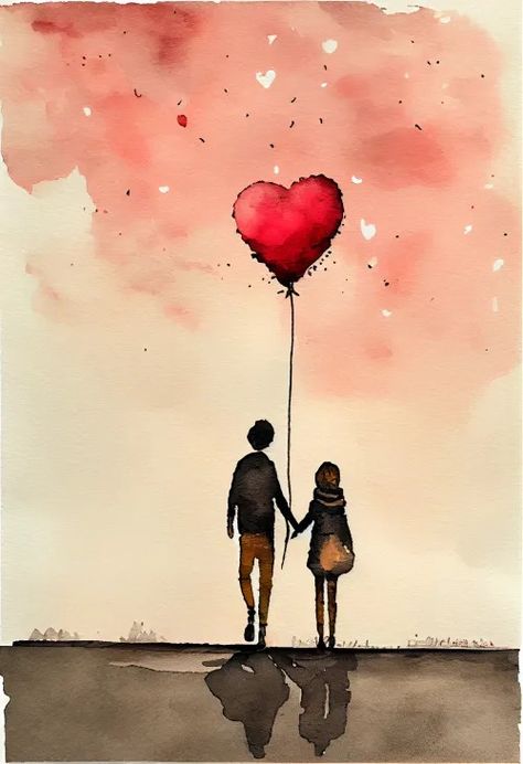 Free Watercolor Love Couple Background Watercolor Art Love Couple, Illustration Love Romantic, Watercolor Love Couple, Love Watercolor Paintings, Watercolor Couple Painting, Water Colour Painting Ideas Inspiration, Watercolor Art Love, Couple Watercolor Painting, Couple Background