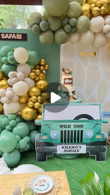 TshiLandeni Xclussive Creations 🇿🇦 on Instagram: "Wild One safari Themed party #  Khano is ONE.  Decor by @tshilandeni_xclusive_creations   #wildone #wildsafarithemebirthday  #safaritheme  #birthdayboy  #boythemedparty  #safariballoons" Safari Themed Party, Safari Theme Birthday Party, Safari Party Decorations, Safari Theme Birthday, Safari Theme Party, Party Themes For Boys, Safari Party, Safari Theme, 4th Birthday Parties