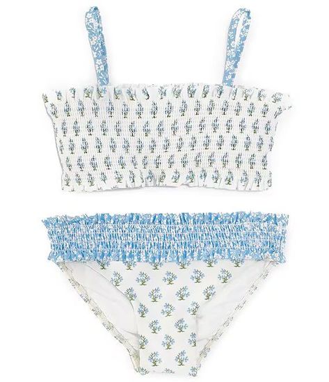 Chelsea & Violet Big Girls 7-16 Smocked Bralette Two-Piece Swimsuit | Dillard's | Dillard's Preppy Swim, Wet Street, Swimsuits 2024, Preppy Girl Outfits, Preppy Swimsuit, Swimming Suits, Trendy Swimsuits