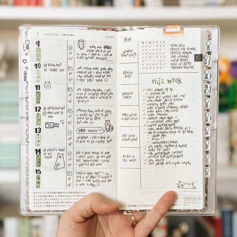 Hobonichi Aesthetic, Muji Gel Pens, Hobonichi Inspiration, Moleskine Weekly Planner, Journal Content, Hobonichi Ideas, Travelers Notebook Setup, Hobo Weeks, Tombow Fudenosuke