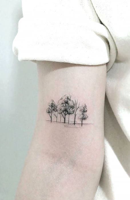 Minimalist Tree Tattoo, Minimalist Tree, Natures Path, Tree Tattoos, Landscape Tattoo, Forest Tattoos, Tree Tattoo Designs, Cool Small Tattoos, Tattoo Life