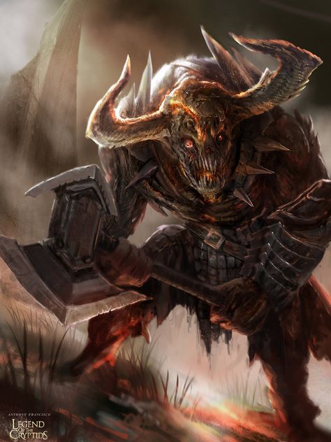 Undead Minotaur Advance by Ubermonster Undead Minotaur, Out Of The Abyss, Legends Of The Cryptids, Rpg Monsters, Legend Of The Cryptids, Monster Ideas, The Minotaur, Cool Monsters, Fantasy Monster