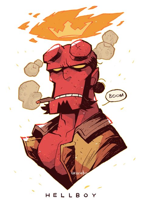 ラリアット/rariatoo@療養中 on Twitter: "ヘルボーイ / Hellboy https://t.co/PldmEO7qiu" / Twitter Hellboy Comic, Mike Mignola Art, Hellboy Tattoo, Drawing Poses Male, Hellboy Art, Colored Characters, Dark Horror, Mike Mignola, Frank Miller