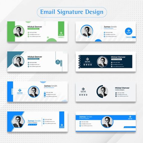 Email signature template or email footer Creative Email Signatures, Email Footer, Html Email Signature, Email Signature Design, Mail Signature, Footer Design, Email Signature Templates, Identity Package, Graphic Design Adobe