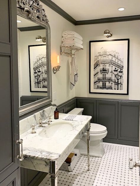 How to Create A French Bathroom at Home — Every Day Parisian Parisian Bathroom, French Bathroom Decor, Timeless Bathroom Design, Paris Bathroom, French Bathroom, French Style Interior, Parisian Interior, French Interior Design, French Apartment