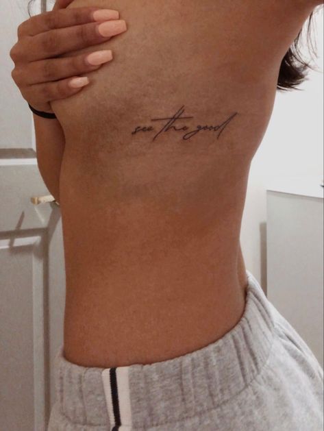 Rob Tattoo, Delicate Word Tattoo, Loved Ones Handwriting Tattoo, Handwriting Tattoos, Tattoo Spots, Evil Eye Tattoo, Ribcage Tattoo, Snake Tattoo Design, Stomach Tattoos