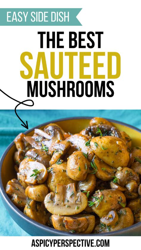 Learn how to make sauteed mushrooms that pair perfectly with steak or pasta. This mushroom side dish recipe features garlic, thyme, and a splash of red wine, delivering rich flavor in every bite. Ideal for a cozy dinner or a festive holiday mushroom side dish. Sides With Mushrooms, Superb Sauteed Mushrooms, Saute Mushrooms For Steak, Sauteed Mushrooms With Wine, Sautéed Mushrooms Recipe, Saute Vegetable Recipes, Steak Mushroom Recipes, Sauteed Mushroom Recipes, Mushrooms For Steak