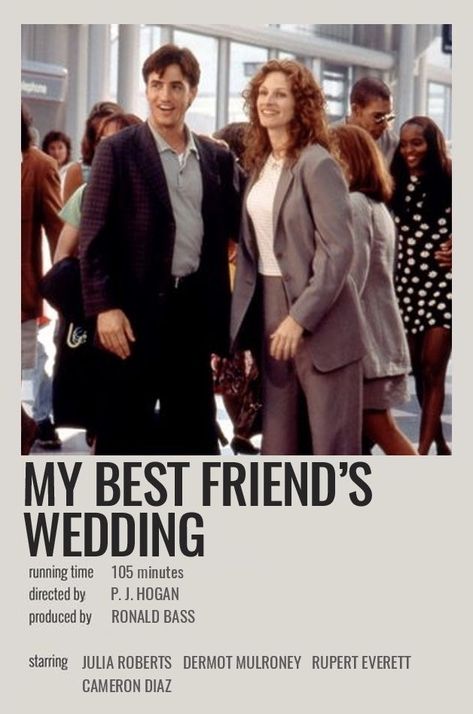 minimalist polaroid poster My Best Friends Wedding Movie Poster, My Best Friend Wedding Movie, My Best Friends Wedding Poster, My Best Friends Wedding Aesthetic, My Best Friends Wedding Movie, The Best Of Me Movie, My Best Friends Wedding, Best Friends Wedding, Romcom Movies