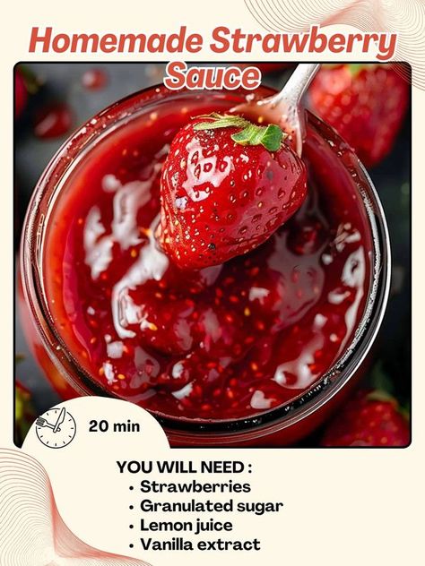 Hearty Delish Glaze Icing Recipe, Strawberry Glaze Recipe, Glazed Icing Recipe, Salad Dressing Recipes Vinaigrette, Homemade Strawberry Sauce, Strawberry Glaze, Breakfast Ingredients, Canned Biscuits, Strawberry Sauce