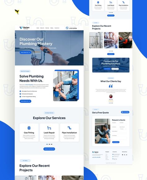 Dive into seamless functionality and sleek design! 💧💻 Presenting our latest webpage design for plumbing services. From leak-proof layouts to effortlessly flowing user experience - we've got your digital pipelines covered! 🛠🚿 #PlumbingDesign #WebPortfolio #plumbingservices #WebDesign #RestaurantExperience #DigitalElegance #uiux #uiuxdesign #uidesign #websitedesign #webpagedesign #website #landingpage Contact us now to learn more about our services and how we can help your business thrive onlin Web Portfolio, Plumbing Services, Webpage Design, Our Services, User Experience, Leak Proof, Ui Ux Design, Landing Page, Ui Design