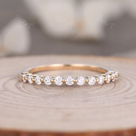 Floating Diamond Wedding Band, 3 Wedding Bands, Gold Bubbles, Prong Ring, Half Eternity Wedding Band, Gold Diamond Wedding Band, Rose Gold Wedding Bands, Eternity Wedding Band, Diamond Settings