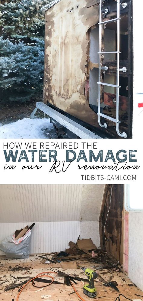 Camping Trailer Ideas, Camper Flooring, Camper Repair, Rv Redo, Renovation Process, Camper Trailer Remodel, Rv Renovation, Water Damage Repair, Caravan Renovation