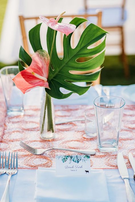 Hawaiian Flower Arrangements, Catalina Wedding, Tropical Wedding Centerpieces, Reception Table Decor, Tropical Centerpieces, Conference Hotel, Tropical Flower Arrangements, Tropical Wedding Inspiration, Kauai Wedding