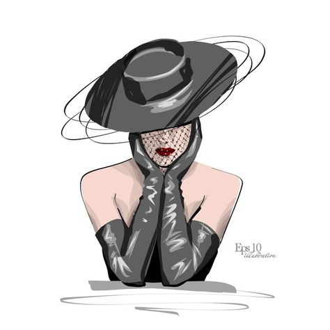 Fashion and style sketch closeup fashion... | Premium Vector #Freepik #vector #woman #elegant #hat #gloves Gloves Illustration Fashion Sketches, Hats Illustration Fashion, Head Gear Fashion Illustration, Glove Illustrations, Female Headgear Illustration, Hand Gloves Fashion, Gloves Illustration, Gloves Drawing, Fancy Gloves