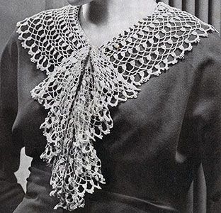 Cluster Collar and Jabot Pattern #2003 Crocheted Collar Pattern Free, Crochet Lace Collar Vintage Free Pattern, Jabot Pattern, Crochet Collars Patterns Free, Crochet Collar Pattern, Crochet Lace Collar, Vintage Crochet Patterns, Crochet Vintage, Crochet Collar