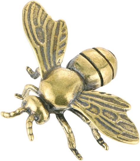 IMIKEYA Gold Bee Figurines: Vintage Brass Bee Statues Decorative Brass Animal Ornament DIY Craft Small Brass Metal Bee Desktop Ornament for Rustic Office Home Decor Wall Art Gift Scary Kids, Rustic Office, Brass Animals, Brass Ornaments, Brass Figurines, Brass Statues, Gold Bee, Bee Decor, Animal Ornament