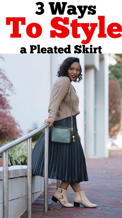 Gray Pleated Skirt Outfit Winter, Pleated Skirt And Sweatshirt Outfit, Tops For Pleated Skirts, Pleated Skirt Midsize, Gray Pleated Skirt Outfit, Pleated Skirt Outfit Winter, Pleated Skirt Outfit Plus Size, Pleated Skirt Outfit Fall, Pleated Skirt Outfit Casual