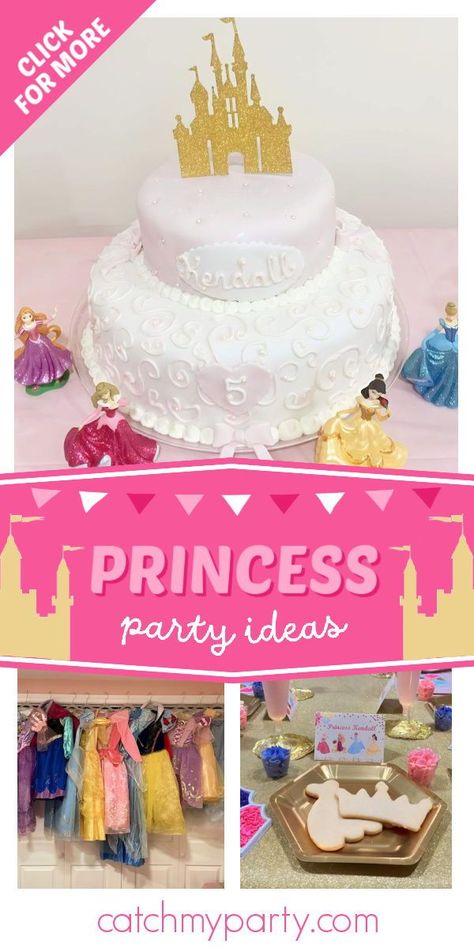 Feast your eyes on this wonderful princess-themed birthday party! The dress up party activity is perfect for little girls! See more party ideas and share yours at CatchMyParty.com Birthday Disney Princess, Princess Party Ideas, Makeover Party, Disney Princess Birthday Party, Princess Cookies, Princess Theme Birthday Party, Dress Up Party, Cookie Decorating Party, Decorating Party