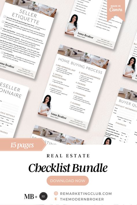 Real Estate Checklist Templates Pre Listing Checklist, Photography Checklist, Real Estate Checklist, Day Checklist, Real Estate Infographic, Modern Real Estate, Closing Day, Under Contract, Exterior Trim