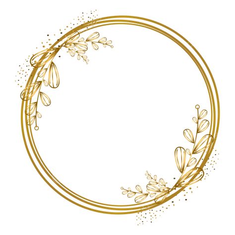 Circle Frames Design, Gold Frame With Flowers, Circle Png Aesthetic, Gold Logo Background, Gold Frame Circle, Circle Flower Frame, Flower Circle Frame, Gold Frame Png, Floral Frame Png