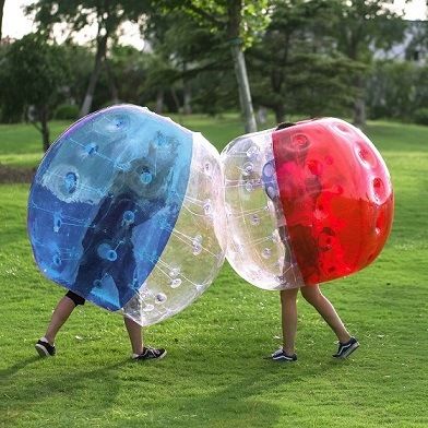 Hot Selling Adult TPU / PVC Body Suit Bubble Football Soccer Ball with Colored Dots Inflatable Zorb Bumper Ball Type : Zorb Ball. Material : PVC. Age : Adult. Usage : Swimming Pool, Beach, Water Park, Advertising Display. Customized : Customized. Pattern : With Pattern. Color : Red/Bule. Logo Printing : With Logo Printing. Certification : CE, UL, ASTM, CCC, REACH. Quick Details Certification: EN71, ce, UL, CCC Gender: Unisex Age Range: 8 to 13 Years, 14 Years & up Material: plastic Plastic Bubble Soccer, Sweet Sixteen, Football Soccer, Water Park, Body Suit, Soccer Ball, Swimming Pools, Bubbles, Soccer