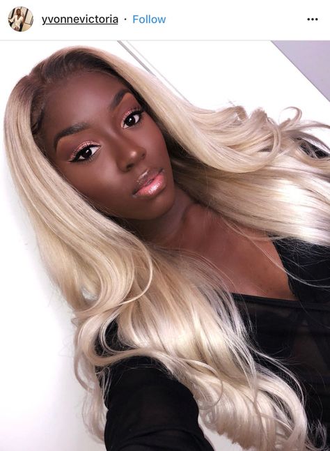 Blonde Hair On Black Women - Essence Dark Skin Blonde Hair, Blond Hairstyles, Brassy Hair, Going Blonde, Blonde Hair Girl, Ash Blonde Hair, Frontal Hairstyles, Dark Blonde Hair, Platinum Blonde Hair