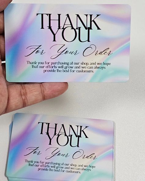 Elevate your business with our customized thank you cards, crafted from 250gsm glossy card paper for a touch of elegance and lasting impression. Dm for inquiries. Diy Thank You Cards For Business, Cards For Business, Small Business Packaging Ideas, Business Packaging, Small Business Packaging, Thank You Messages, Thank You For Purchasing, Packaging Ideas, Diy Cards