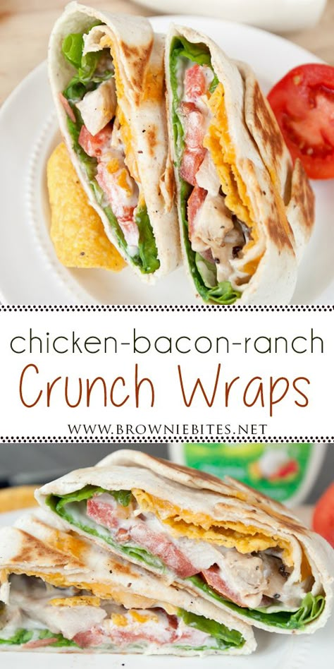 Super Bowl Lunch Ideas, Deli Chicken Wraps, Good Meals For Hot Days, Take To Work Lunch Ideas Easy Meals, Buffalo Chicken Crunchwrap, Healthy Homemade Tacos, Healthy Food Ideas For Lunch Easy Meals, Healthy Chicken Bacon Ranch Wraps, New In Food