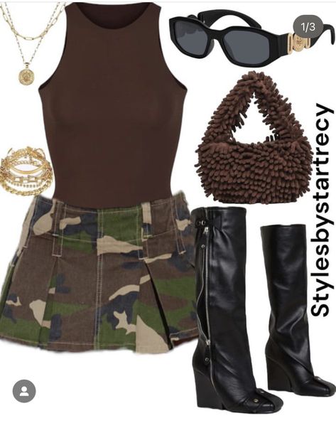 Camouflage Skirt Outfit, Outfits Black Women, Fashion Expression, Girls Art, Streetwear Fashion Women, Cute Swag Outfits, Baddie Outfits Casual, Cute Everyday Outfits