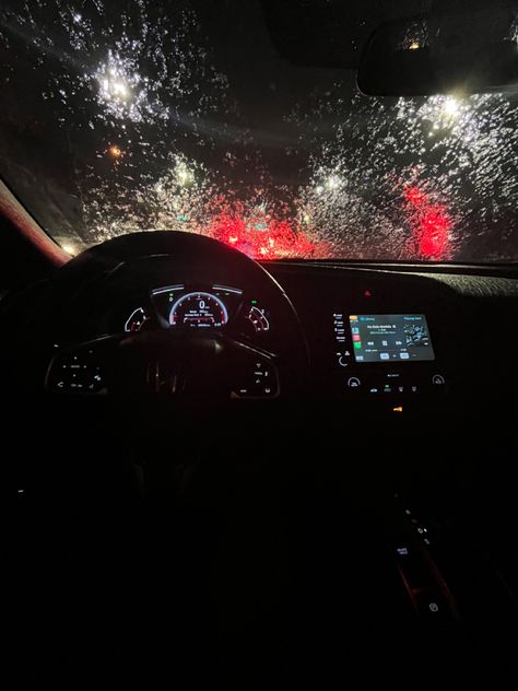 Night Rain Drive, Night Drive Rain, Late Night Drive Snap, Honda Civic Aesthetic, Late Night Car Drives, Honda Civic Interior, Civic Interior, Driving In The Rain, Rainny Day