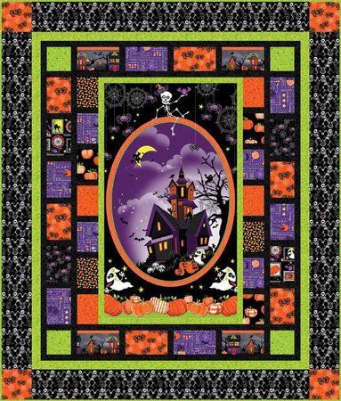 Red Rooster Quilts: Shop | Category: Kits | Product: Frightful and Delightful Panel Quilt Kit Halloween Quilt Panels, Halloween Quilt Patterns, Panel Quilt Patterns, Halloween Quilt, Fabric Panel Quilts, Halloween Sewing, Nancy Zieman, Quilt Border, Holiday Quilts