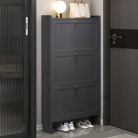 Shoe Cabinet With 2 Flip Drawers For Entryway, Freestanding Shoe Rack Storage Narrow And Slim Hidden Shoe Rack With Door For Hallway, Bedroom, Apartment Door For Hallway, Entryway With Shoe Storage, Hidden Shoe Rack, Shoe Storage Cabinet Entryway, Slim Shoe Rack, Shoe Rack Door, Shoe Storage Unit, Hallway Shoe Storage, Shoe Rack Storage