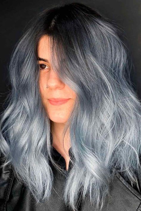 Gray Hair Color Ombre, Ombre Hair Ideas, Icy Hair, Silver Ombre Hair, Two Color Hair, Grey Ombre Hair, Grey Hair Transformation, Grey Hair Inspiration, Beautiful Gray Hair