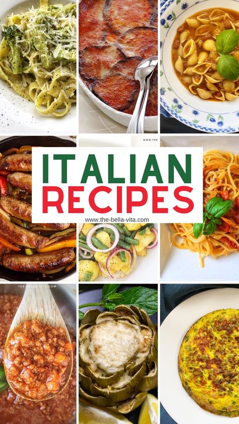 italian recipes Vegetarian Italian Recipes, Italian Recipes Pasta, Italian Food Pasta, Italian Dinners, Vegetarian Italian, Italian Dinner Recipes, Dinner Recipes Vegetarian, Italian Recipes Easy, Italian Food Recipes