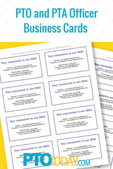 FREE! Download our customizable business cards to share with parents. Pto Today, School Pto, Pta School, Free Flyer Templates, Content Management System, Journal Template, Parents As Teachers, Business Flyer, Card Templates