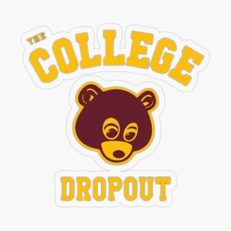 Get my art printed on awesome products. Support me at Redbubble #RBandME: https://www.redbubble.com/i/sticker/THE-COLLEGE-DROPOUT-by-kidustariku/160614579.O9UDB?asc=u College Dropout, Plastic Stickers, Personalized Water Bottles, Phone Design, Kanye West, Awesome Products, My Art, Collage, For Sale