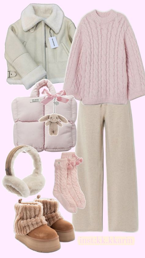 Милый образ на холодную погоду Ugg Soft Pink Outfits, Cute Outfits For Winter, Winter Inspo Outfits, Cozy Winter Outfits, Cold Outfits, Cute Winter Outfits, Cute Everyday Outfits, Warm Outfits, Really Cute Outfits