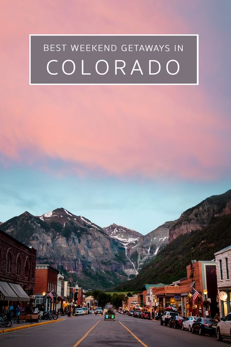 Weekend Getaways in Colorado that are sure to impress! If you're looking for short weekend trips from Denver, this list packs an awesome variety of towns and parks you can visit in just a weekend or several days. These Colorado weekend trips can be done as a road trip or separate trips from Denver. Denver Weekend Trip Packing, Colorado Weekend Getaway, Colorado Getaways For Couples, Colorado Weekend Trips, Colorado Birthday Trip, Weekend In Denver Colorado, Denver Day Trips, Colorado Day Trips, Denver Colorado Vacation