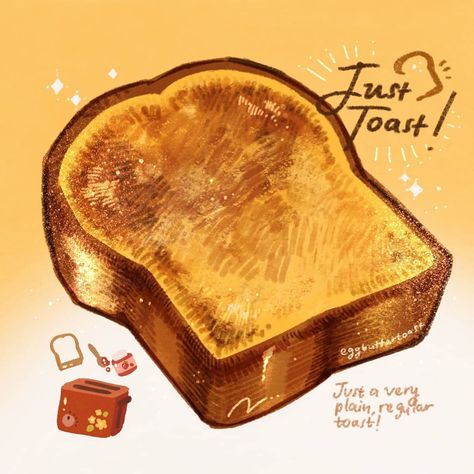 3,123 Likes, 30 Comments - Nao (@eggbuttertoast) on Instagram: “bread posting o clock....but it's just a toast. yes you don't read it wrong, for the closing of…” Toast Bread Drawing, How To Draw Bread, Bread Art Drawing, Toast Drawing, Toast Illustration, Bread Drawing, Toast Aesthetic, Bread Aesthetic, Bread Illustration