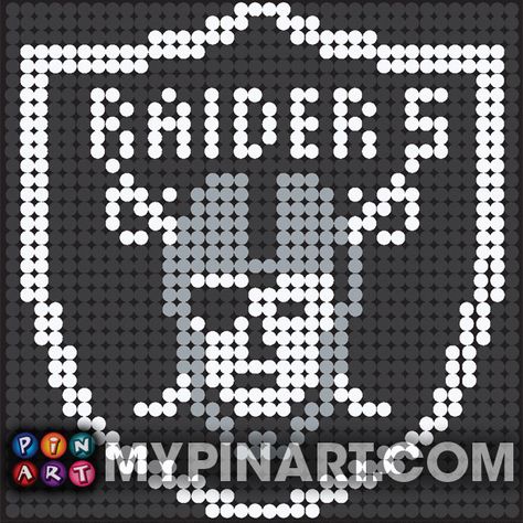 Pushpin Art Oakland Raiders Raiders Pixel Art, Raiders Perler Bead Patterns, Raiders Cross Stitch Pattern, Nfl Perler Beads Pattern, Pushpin Art, Bead Pins, Push Pin Art, Graphic Crochet, Crochet Pot Holders Free Pattern